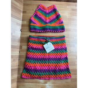 Beach Riot Carmen outfit Top/Alita Skirt, Technicolor Rays, size 9/10